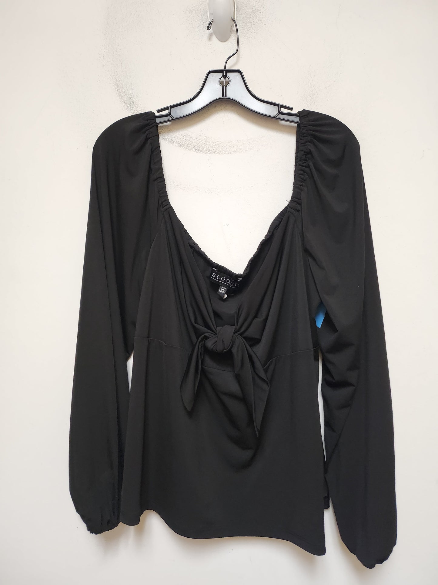 Top Long Sleeve By Eloquii In Black, Size: 2x