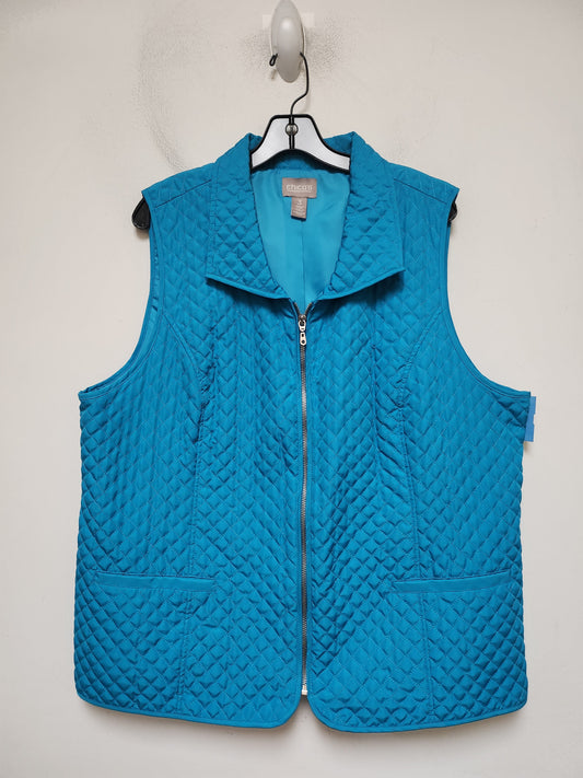 Vest Puffer & Quilted By Chicos In Teal, Size: Xl