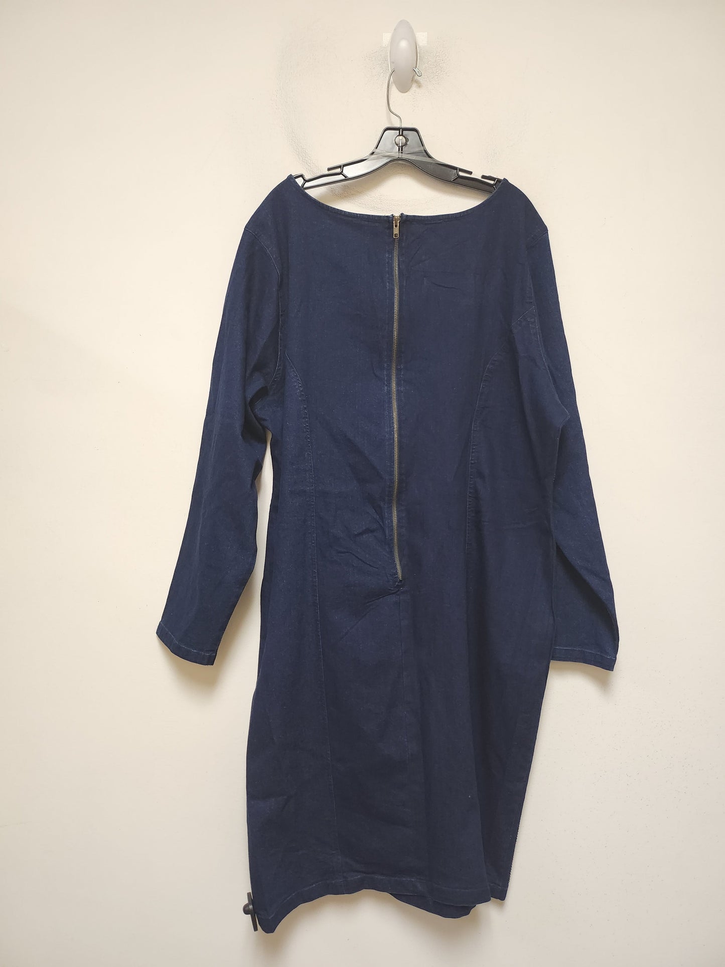 Dress Casual Midi By Ashley Stewart In Blue Denim, Size: 2x