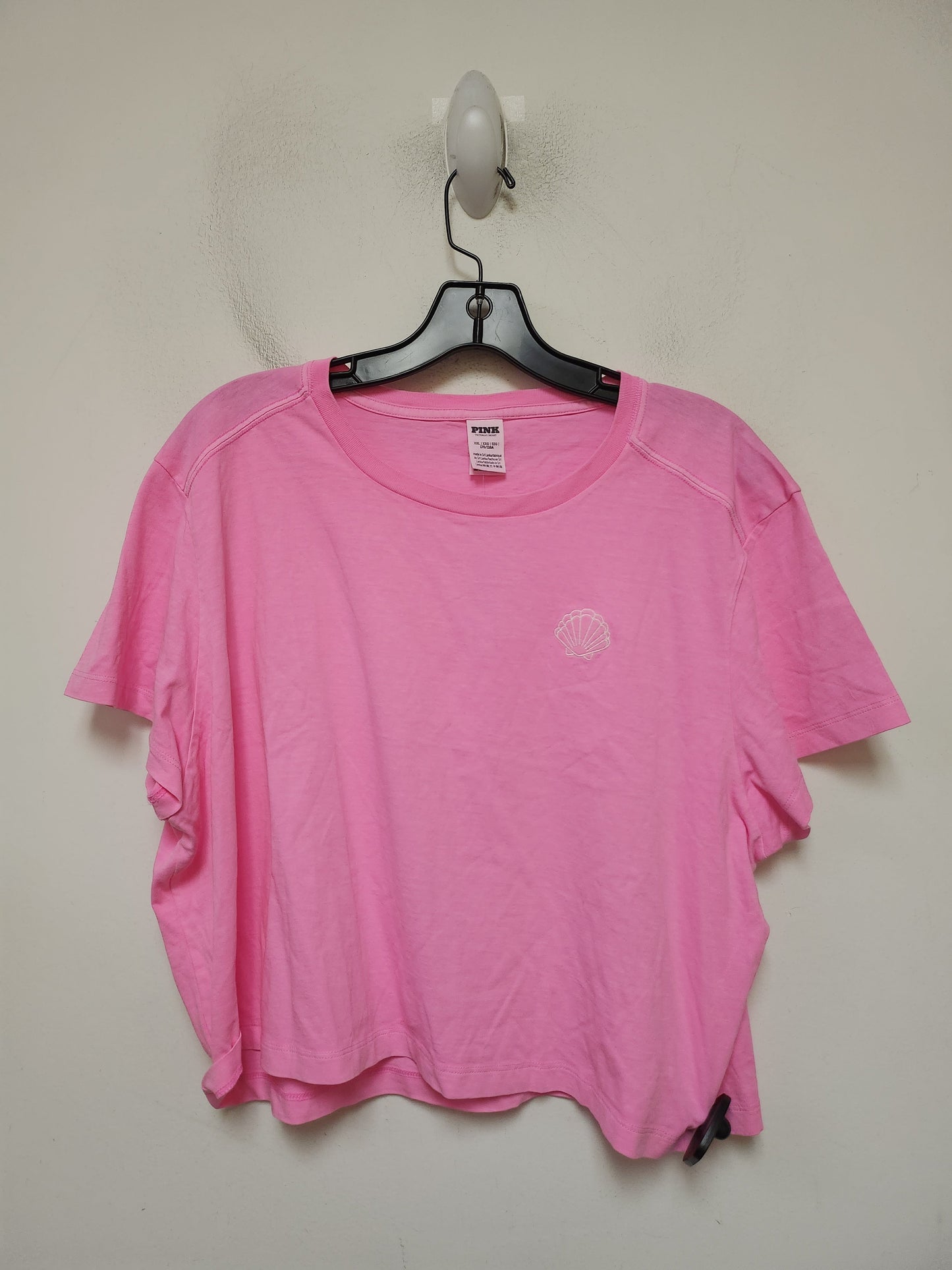 Athletic Top Short Sleeve By Pink In Pink, Size: Xxl