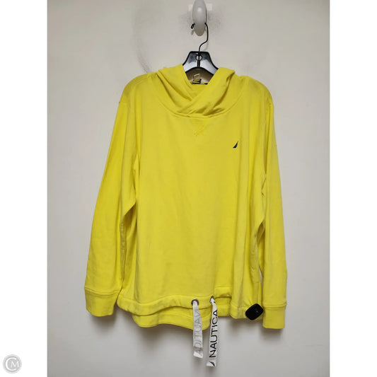 Sweatshirt Hoodie By Nautica In Yellow, Size: Xxl