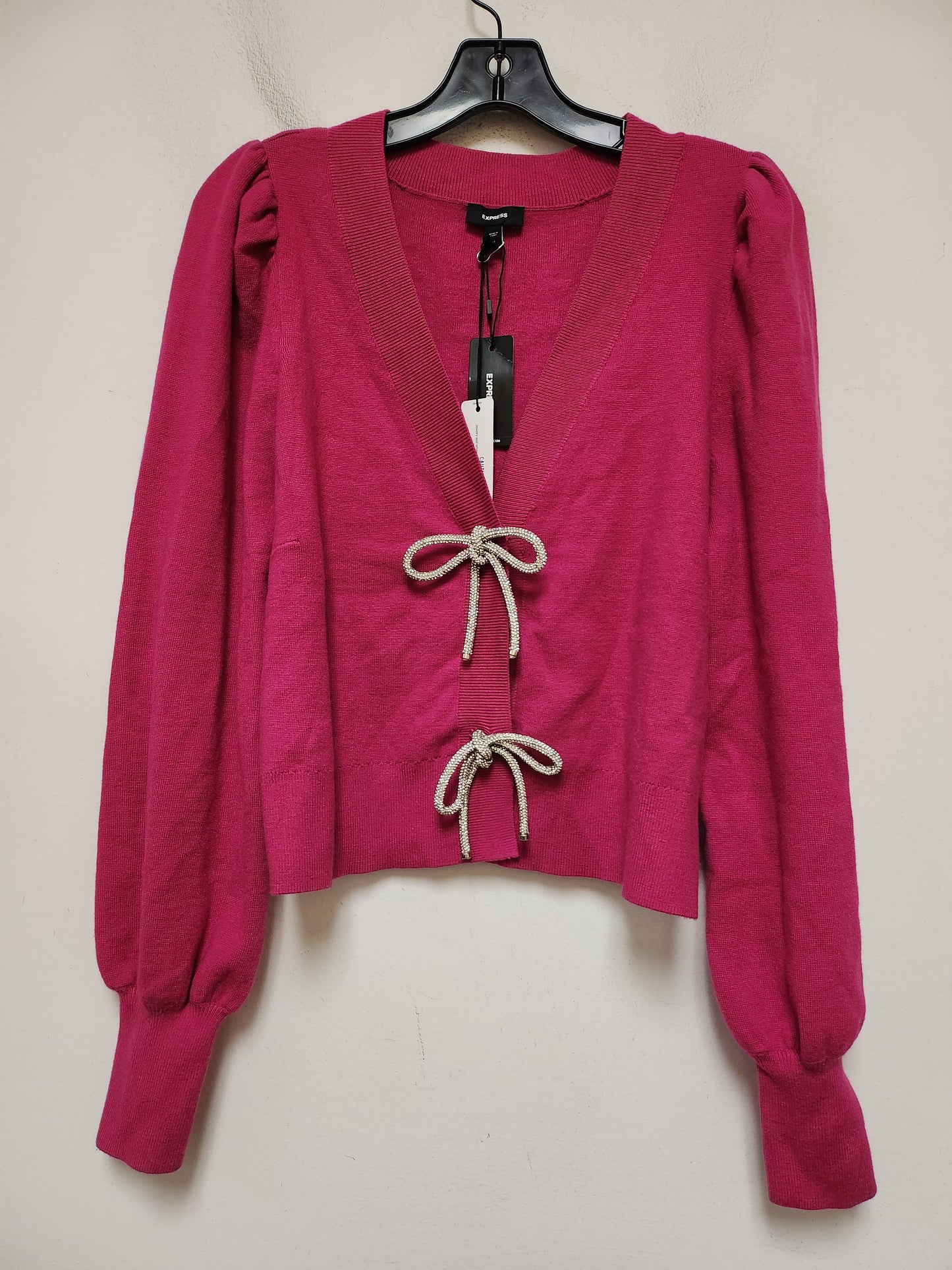 Sweater Cardigan By Express In Pink, Size: M