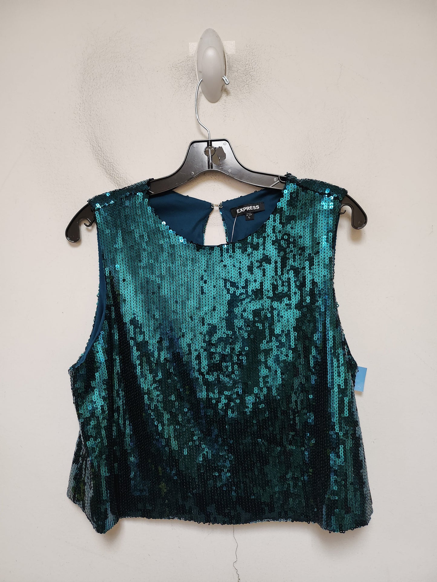 Top Sleeveless By Express In Green, Size: L