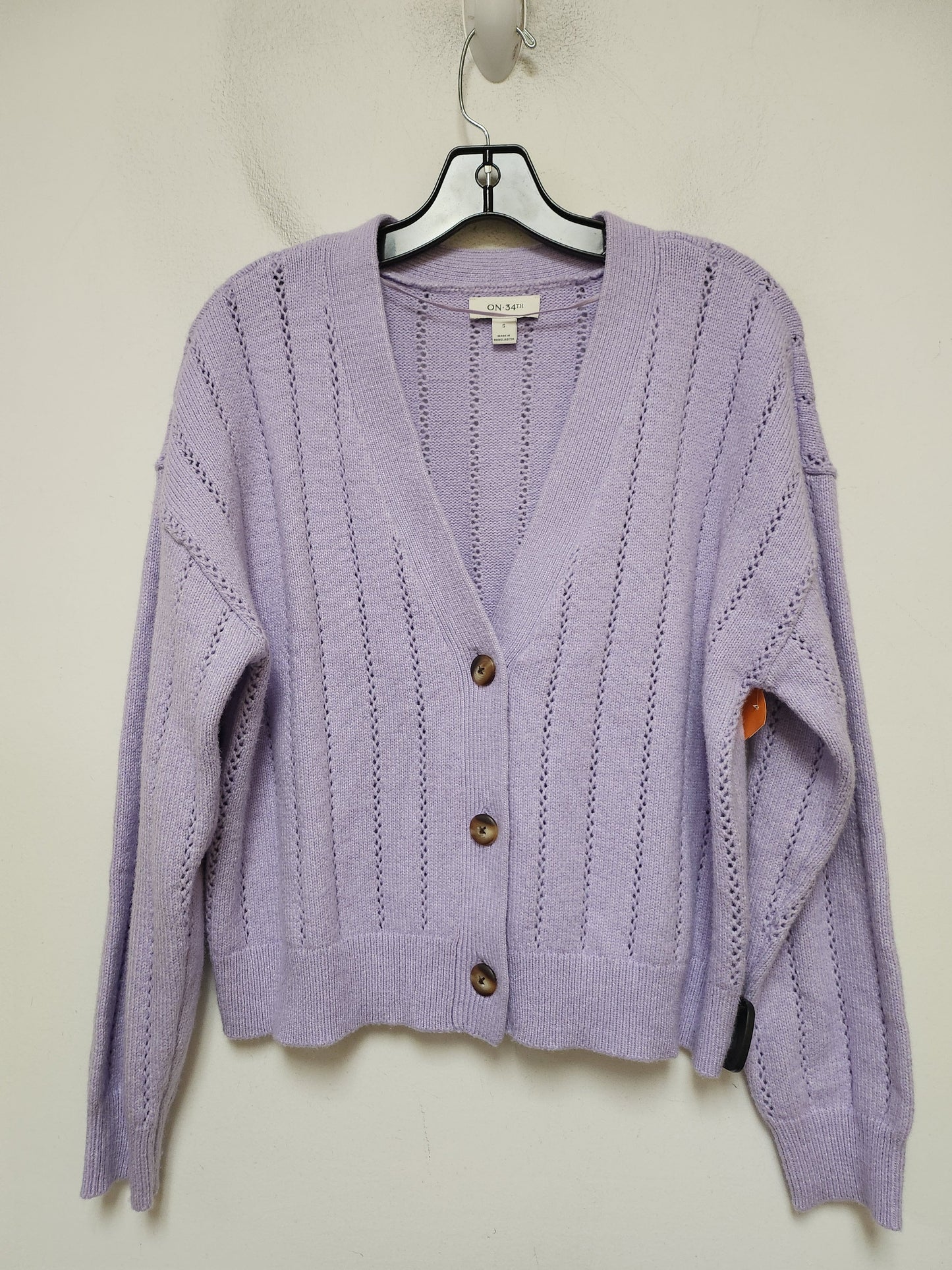 Sweater Cardigan By Clothes Mentor In Purple, Size: S