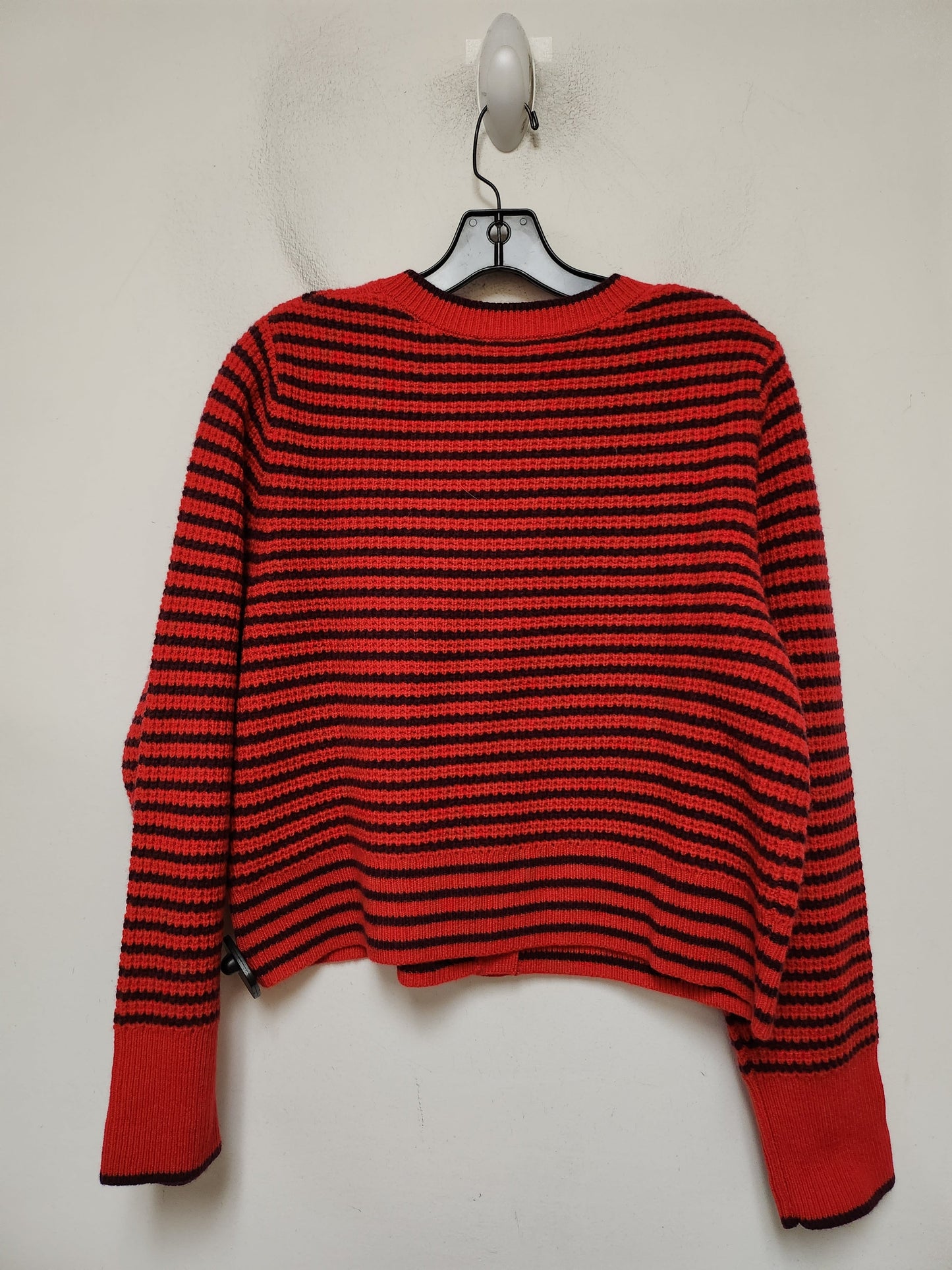 Sweater Cardigan By Madewell In Striped Pattern, Size: Xl