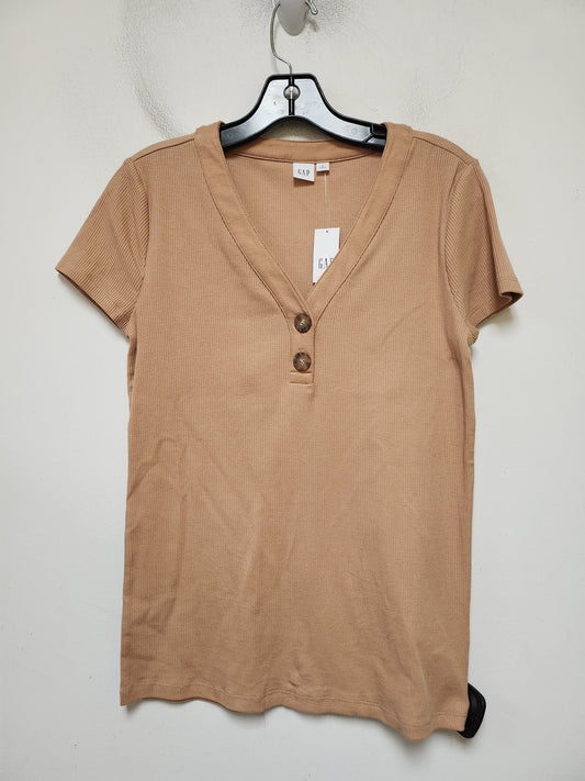 Top Short Sleeve Basic By Gap In Tan, Size: M