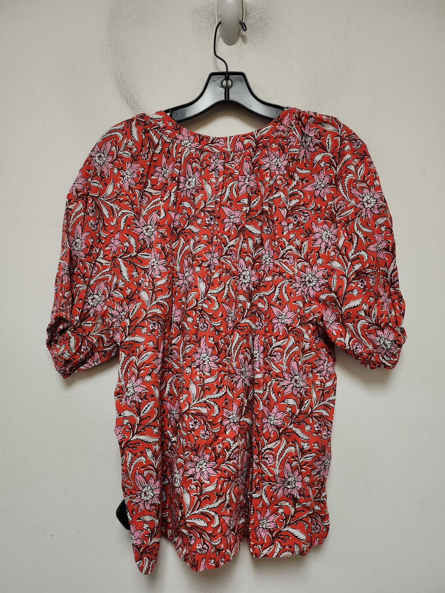 Top Short Sleeve By Loft In Floral Print, Size: Xl