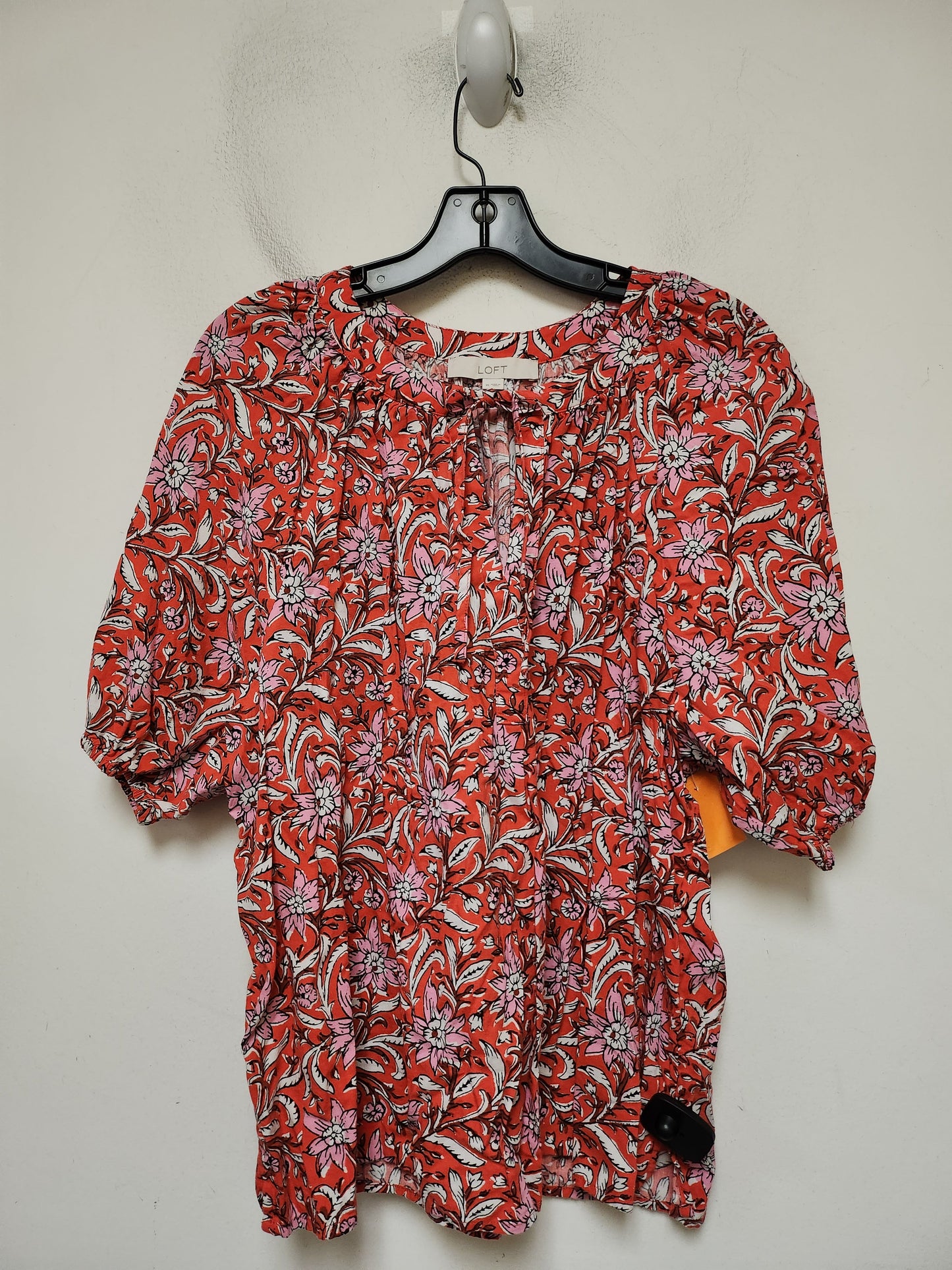 Top Short Sleeve By Loft In Floral Print, Size: Xl