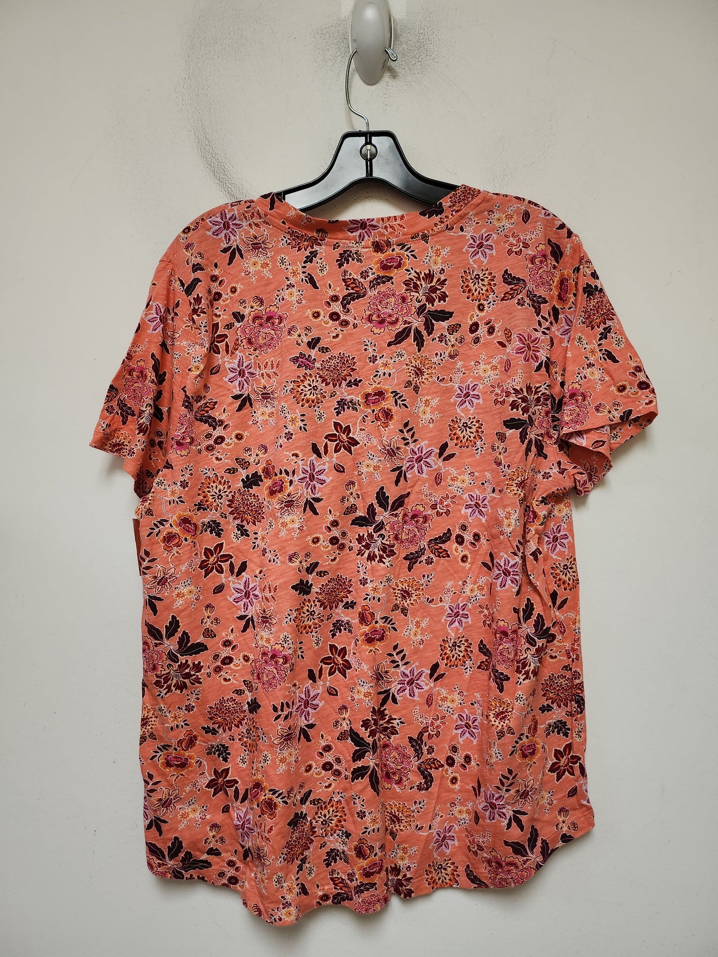 Top Short Sleeve Basic By Loft In Floral Print, Size: Xxl