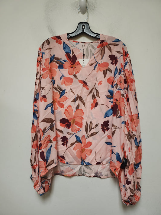 Top Long Sleeve By Clothes Mentor In Floral Print, Size: 2x