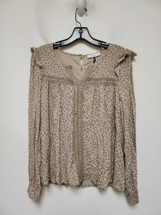 Top Long Sleeve By Clothes Mentor In Tan, Size: M