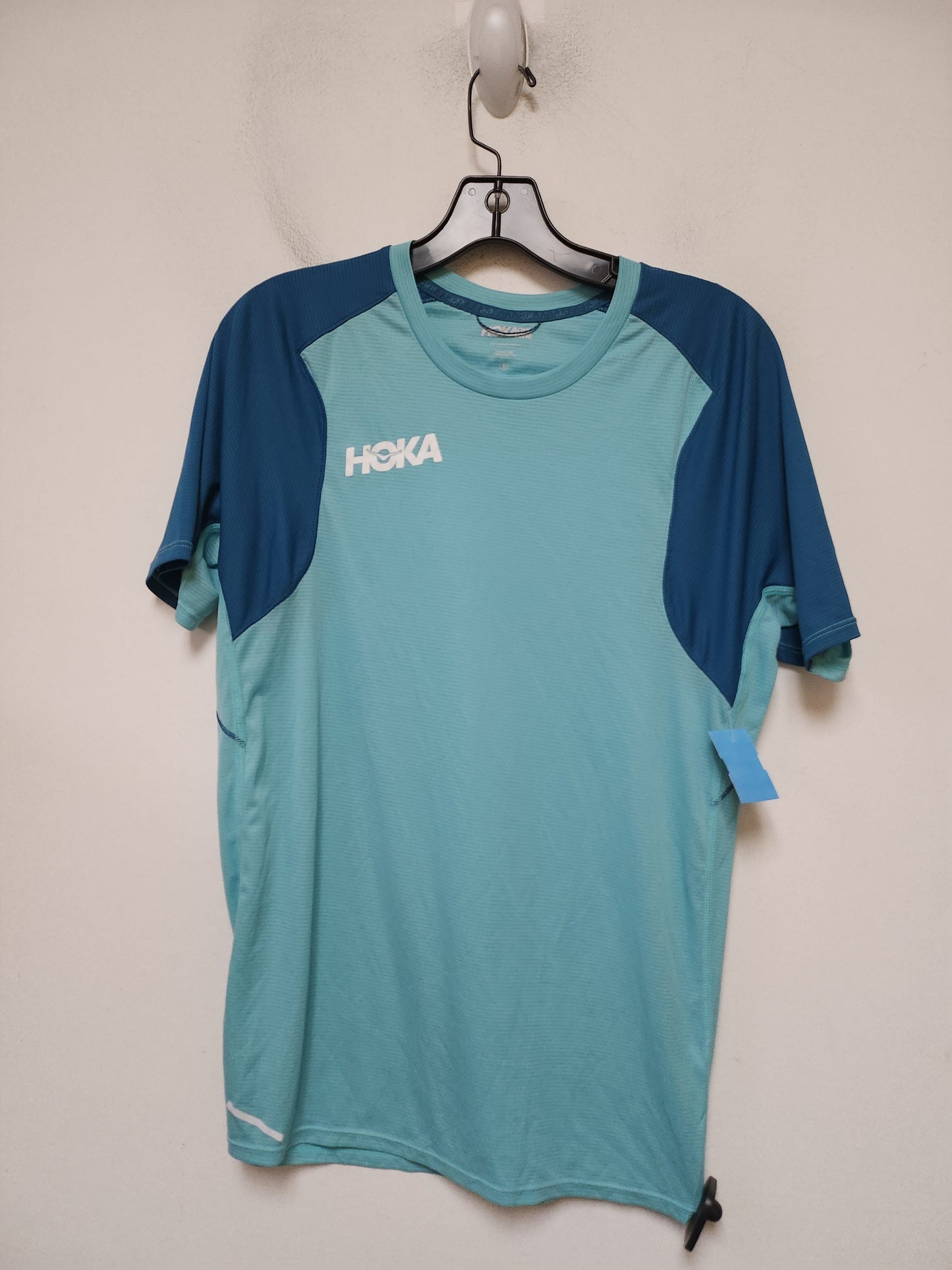 Athletic Top Short Sleeve By Hoka In Teal, Size: S