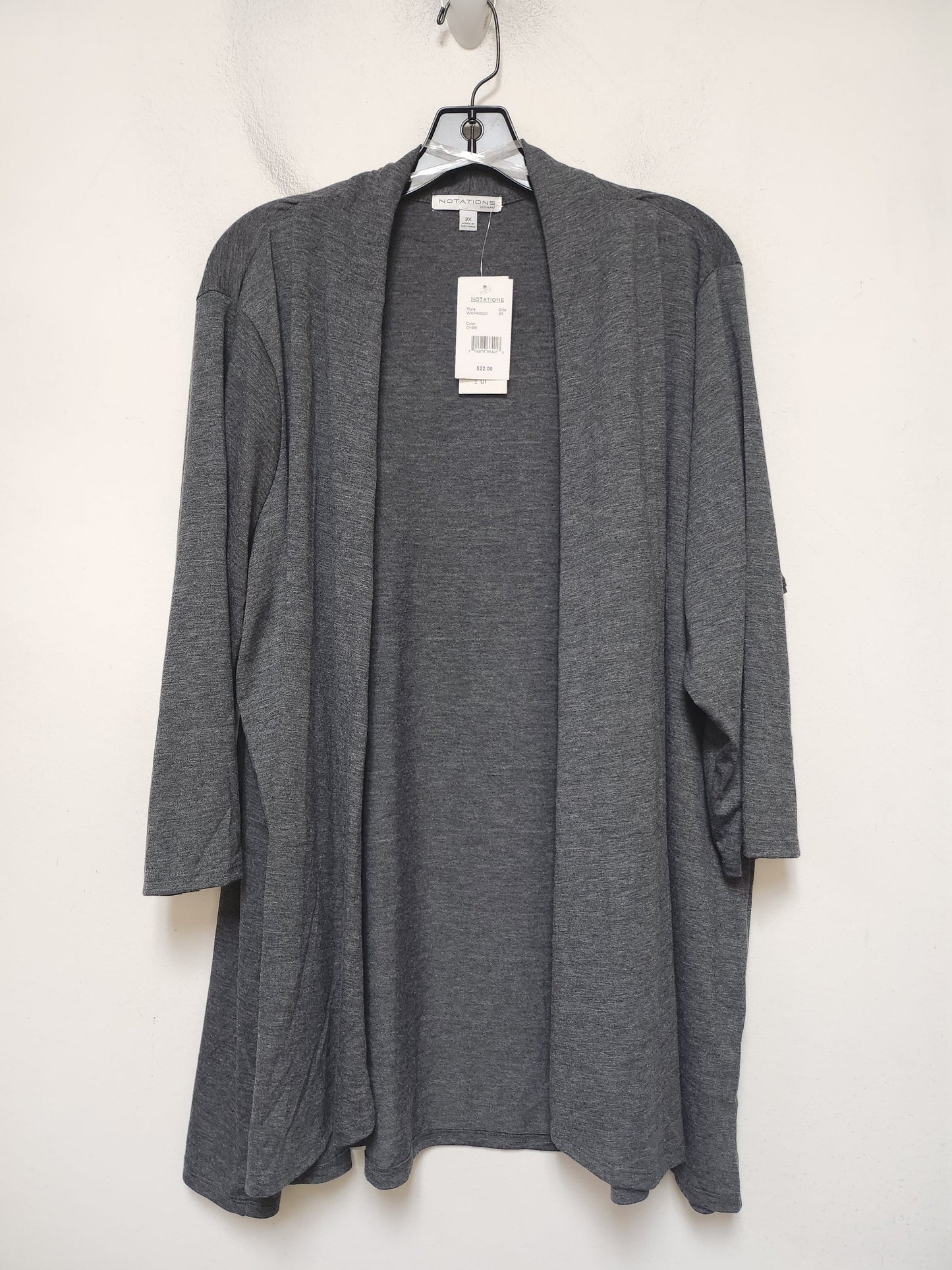 Top Short Sleeve By Notations In Grey, Size: 3x