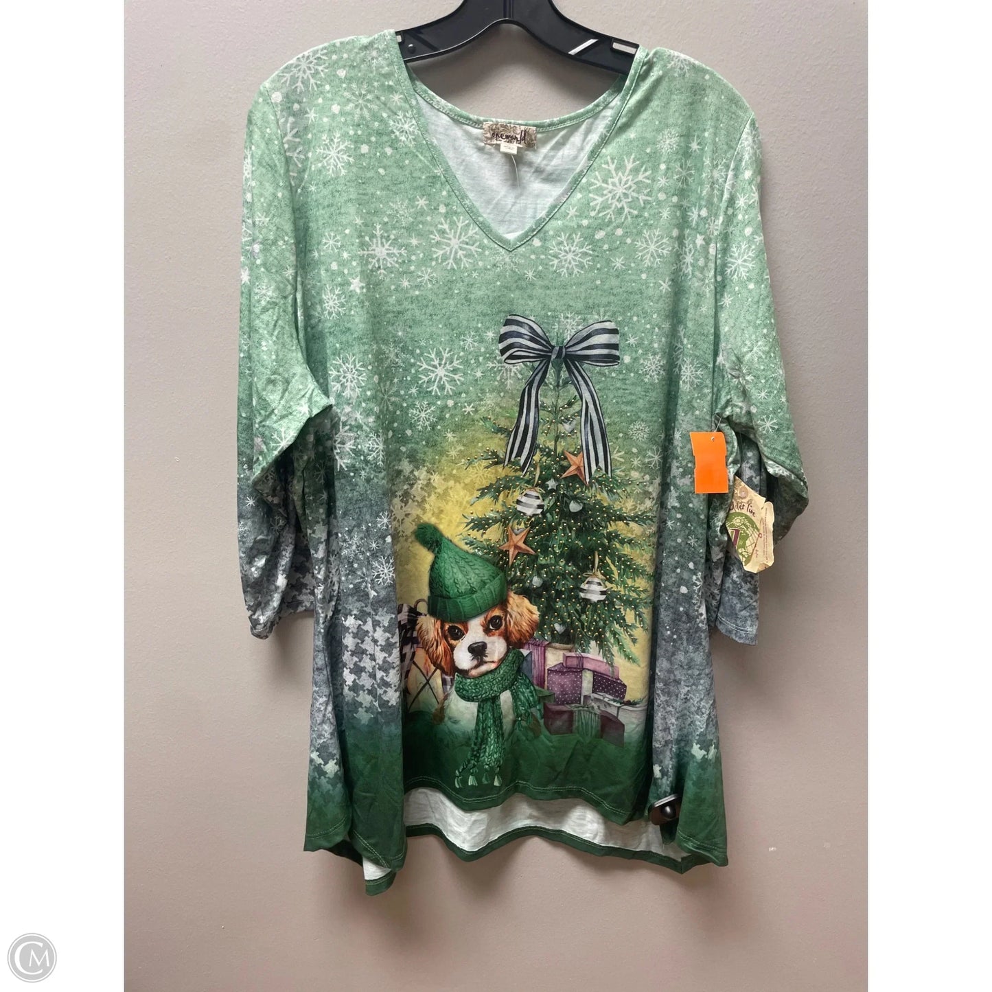 Top Short Sleeve By One World In Green, Size: 3x