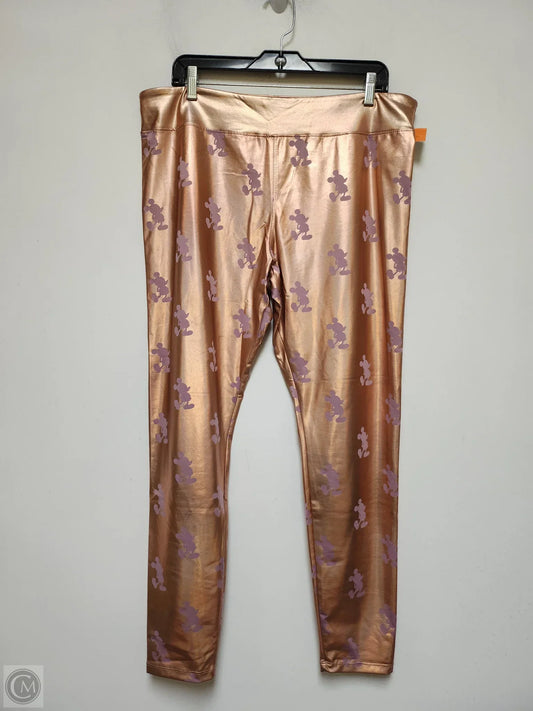 Pants Leggings By Walt Disney In Gold & Pink, Size: Xl