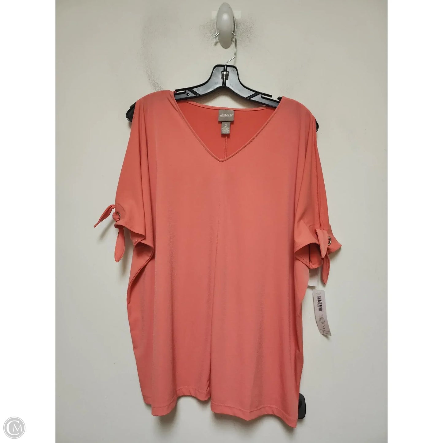 Top Short Sleeve Basic By Chicos In Coral, Size: L