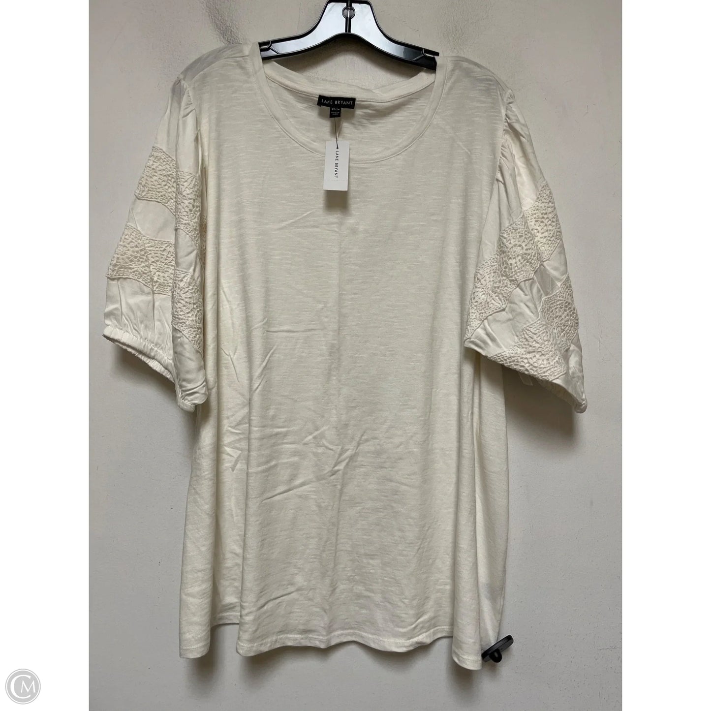 Top Short Sleeve Basic By Lane Bryant In White, Size: 3x