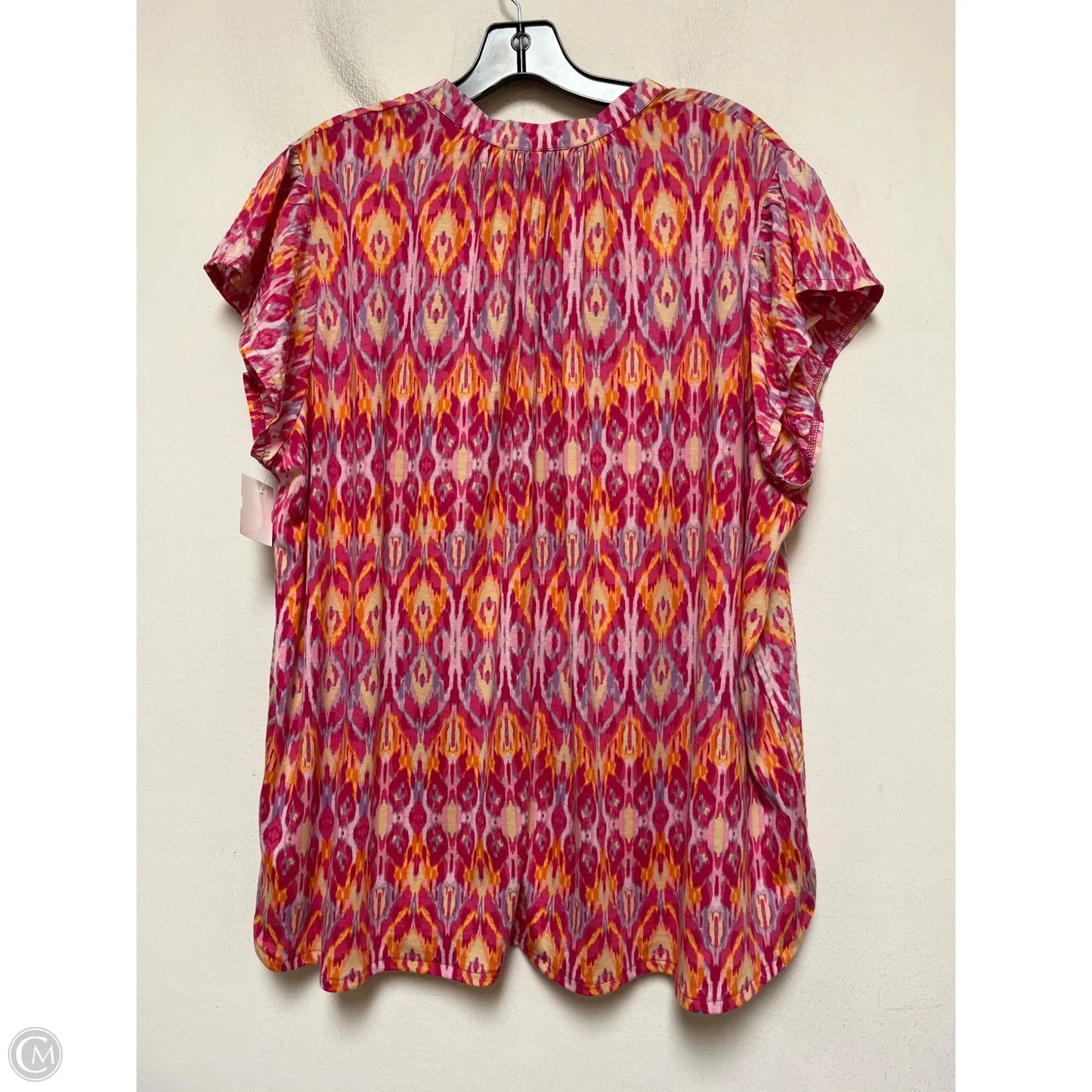 Top Short Sleeve By Lane Bryant In Orange & Pink, Size: 3x