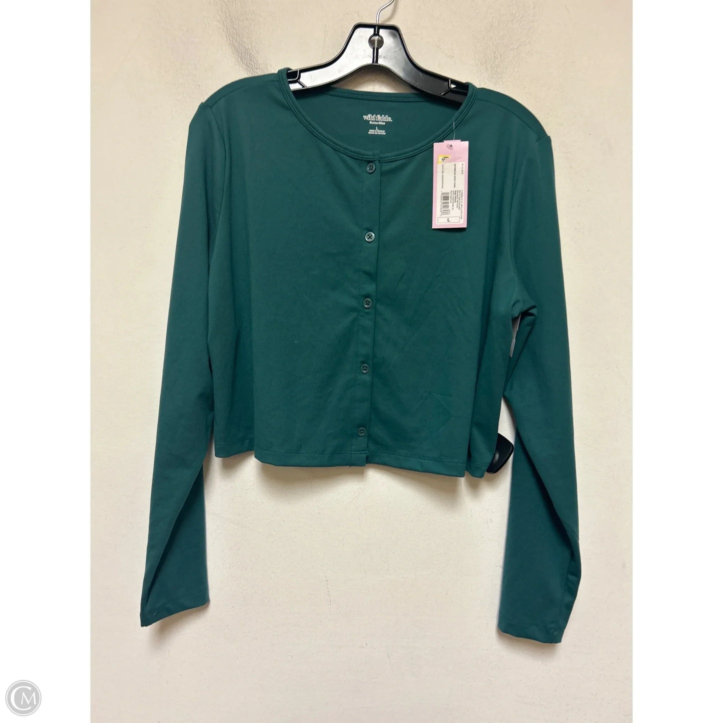 Top Long Sleeve By Wild Fable In Green, Size: L