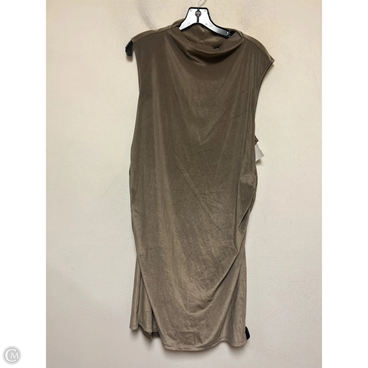 Dress Casual Midi By A New Day In Taupe, Size: 2x