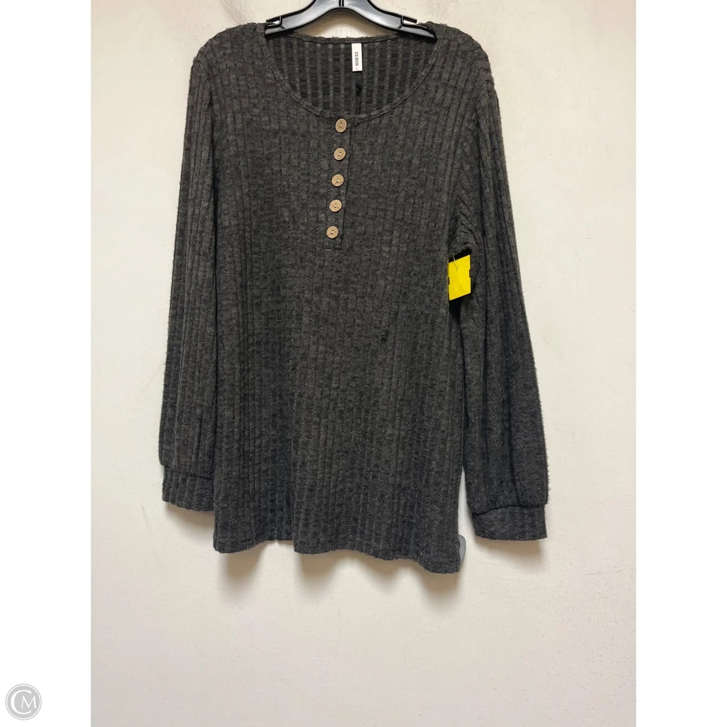 Top Long Sleeve By Clothes Mentor In Grey, Size: L