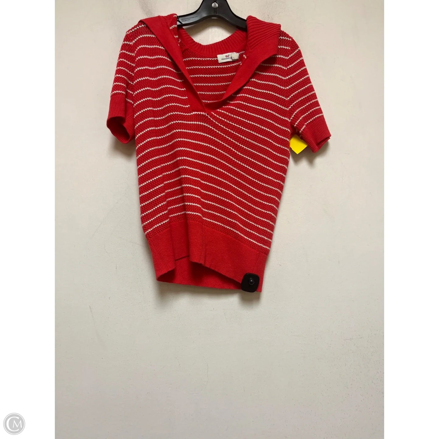 Top Short Sleeve By Vineyard Vines In Red & White, Size: S