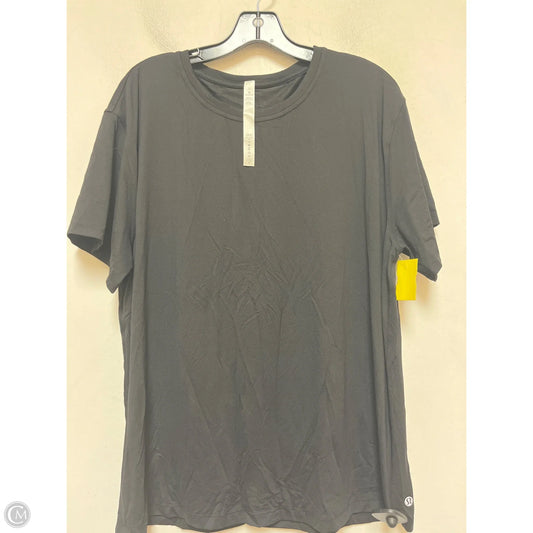 Athletic Top Short Sleeve By Lululemon In Black, Size: 10