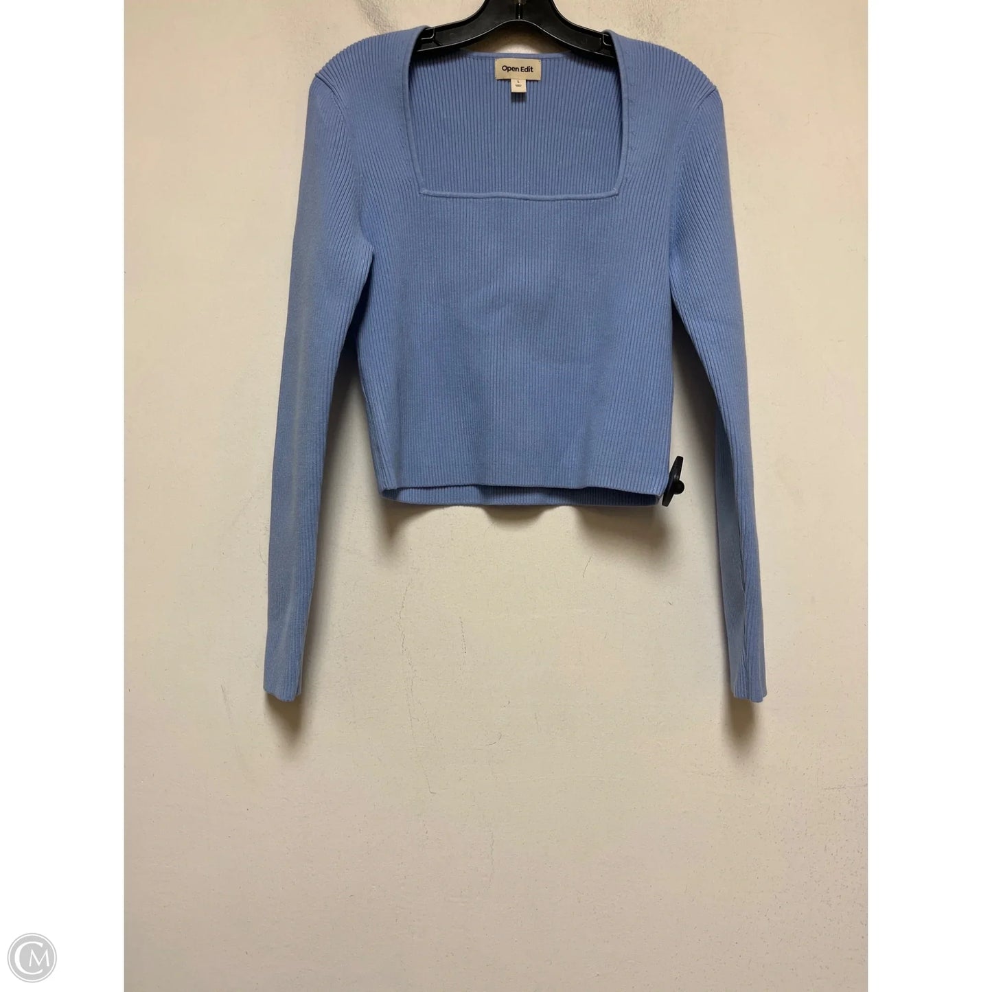 Top Long Sleeve By Open Edit In Blue, Size: L
