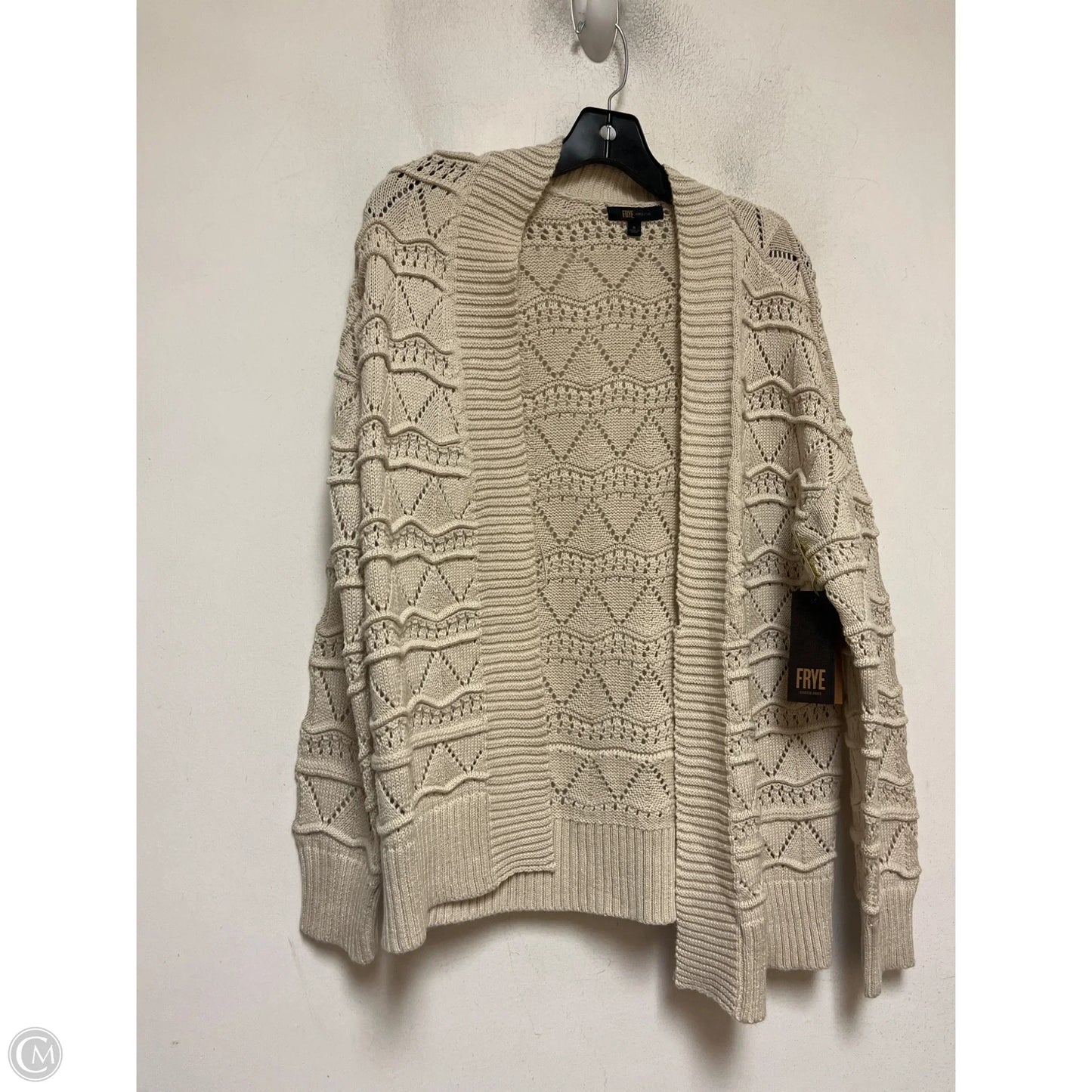 Sweater Cardigan Designer By Frye In Tan, Size: S