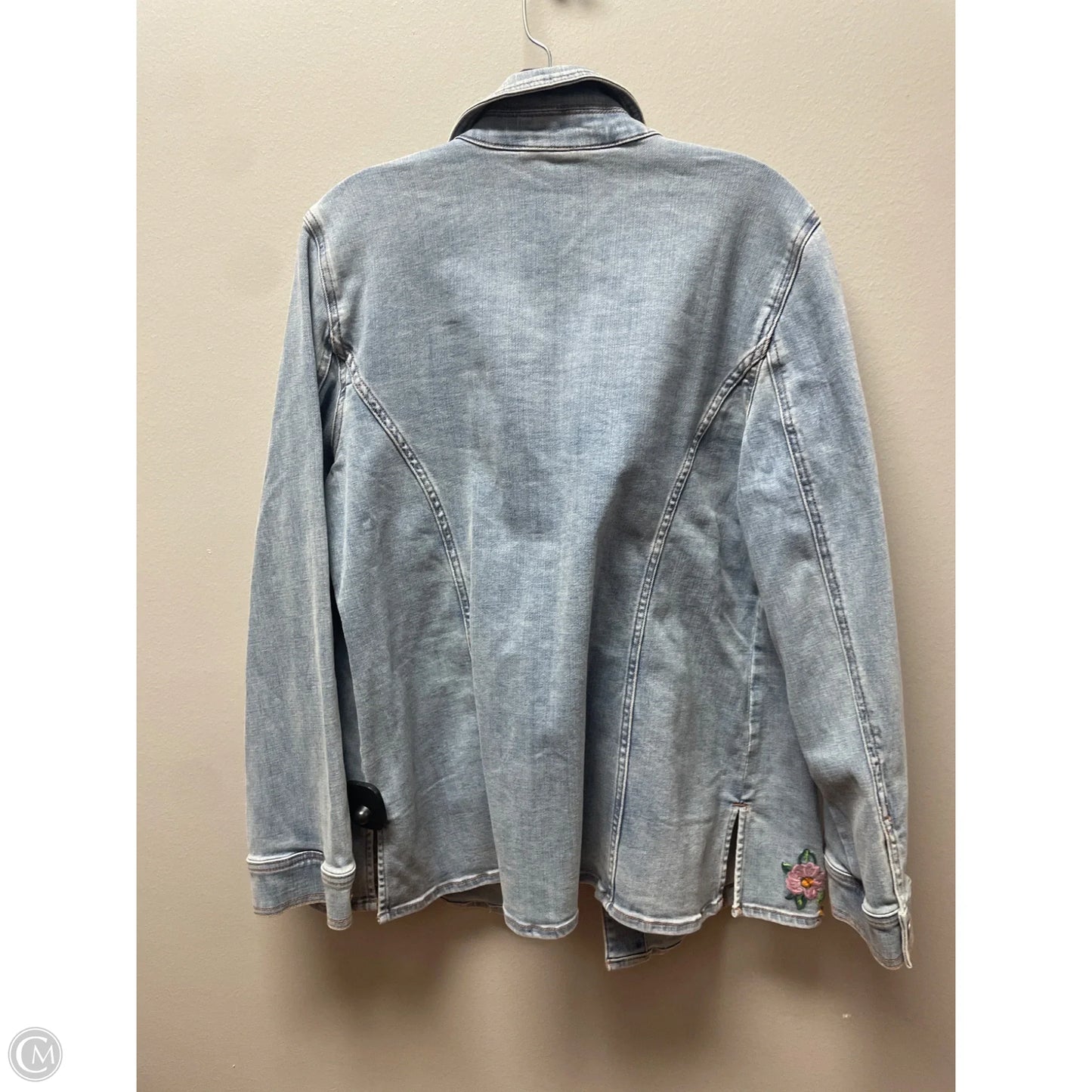 Jacket Denim By Chicos In Blue Denim, Size: L