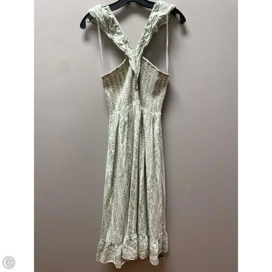 Dress Casual Midi By Sail To Sable In Green & Tan, Size: M