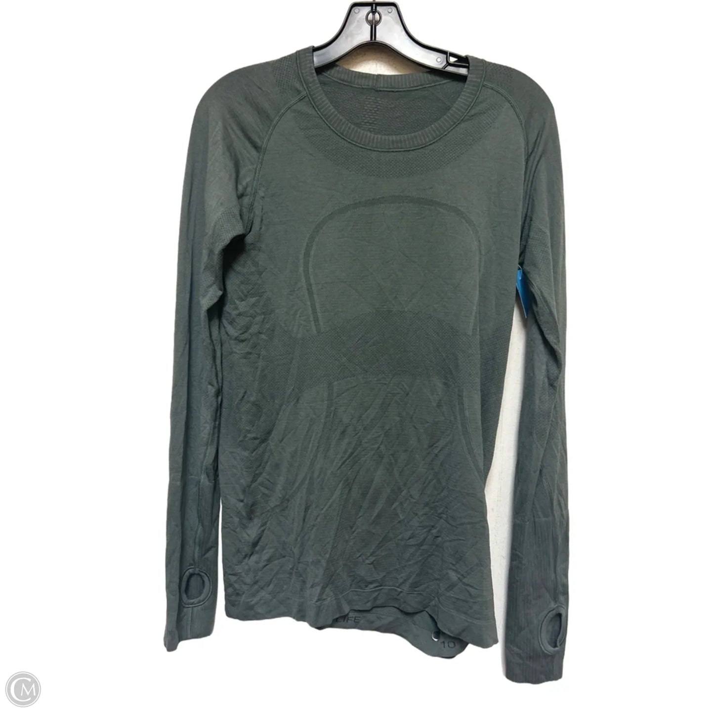 Athletic Top Long Sleeve Crewneck By Lululemon In Green, Size: M