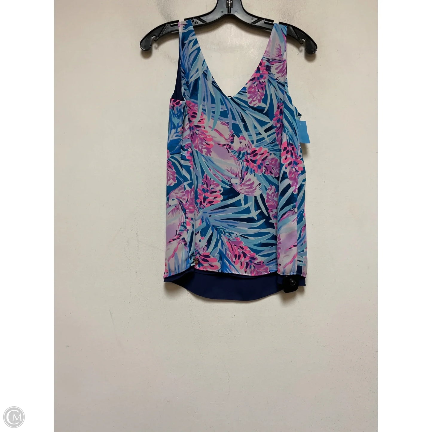 Top Sleeveless Designer By Lilly Pulitzer In Blue & Pink, Size: M
