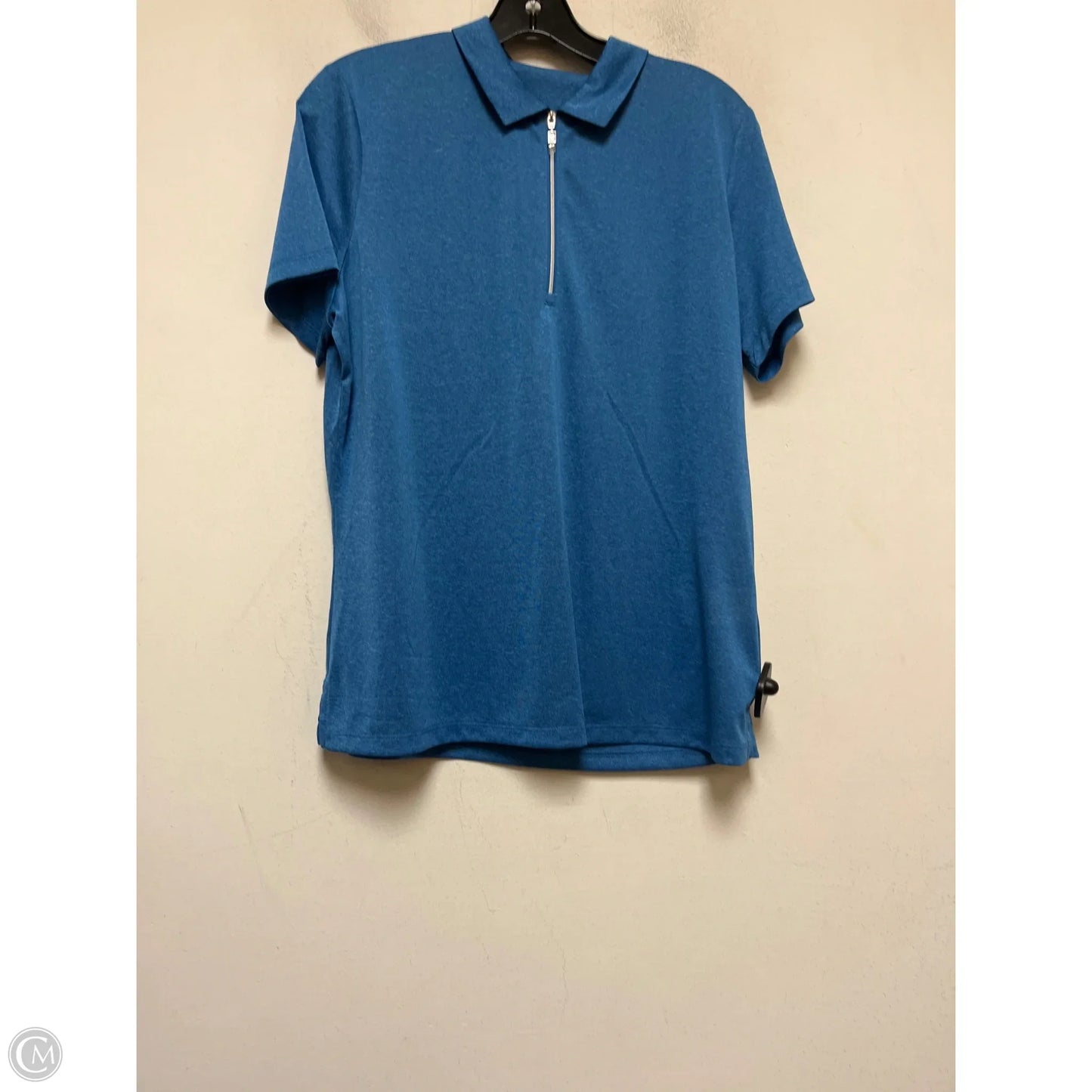 Athletic Top Short Sleeve By Callaway In Blue, Size: L