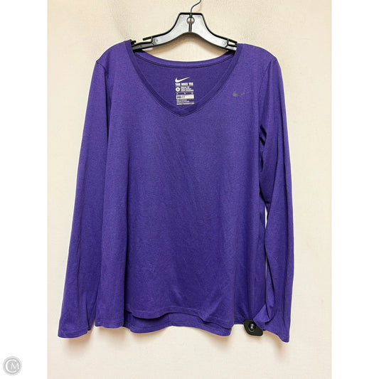 Athletic Top Long Sleeve Crewneck By Nike In Purple, Size: Xl