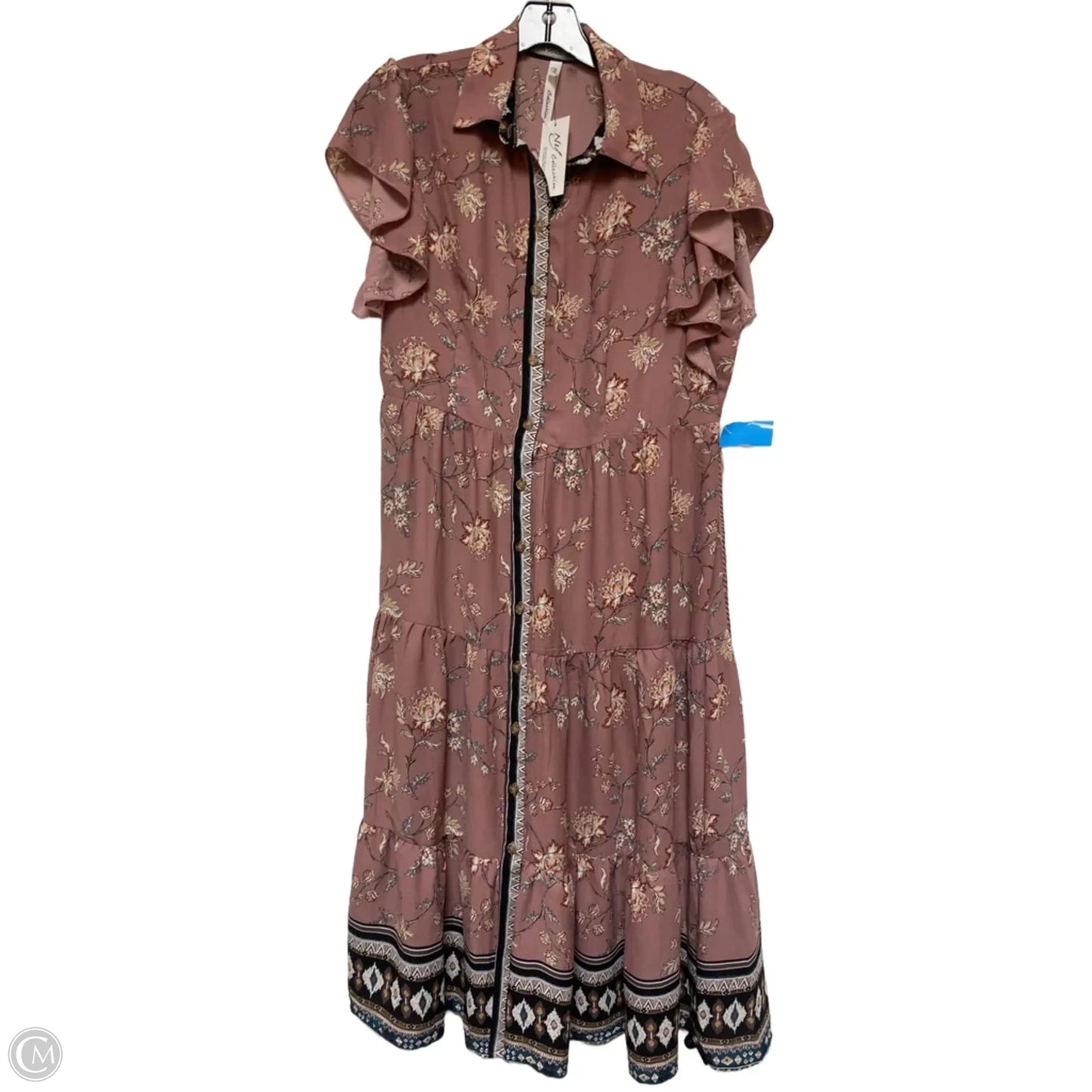 Dress Casual Midi By Ny Collection In Floral Print, Size: L