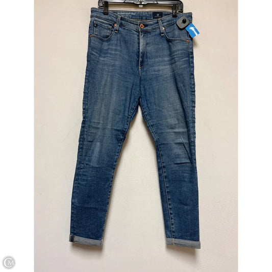 Jeans Skinny By Adriano Goldschmied In Blue Denim, Size: 8
