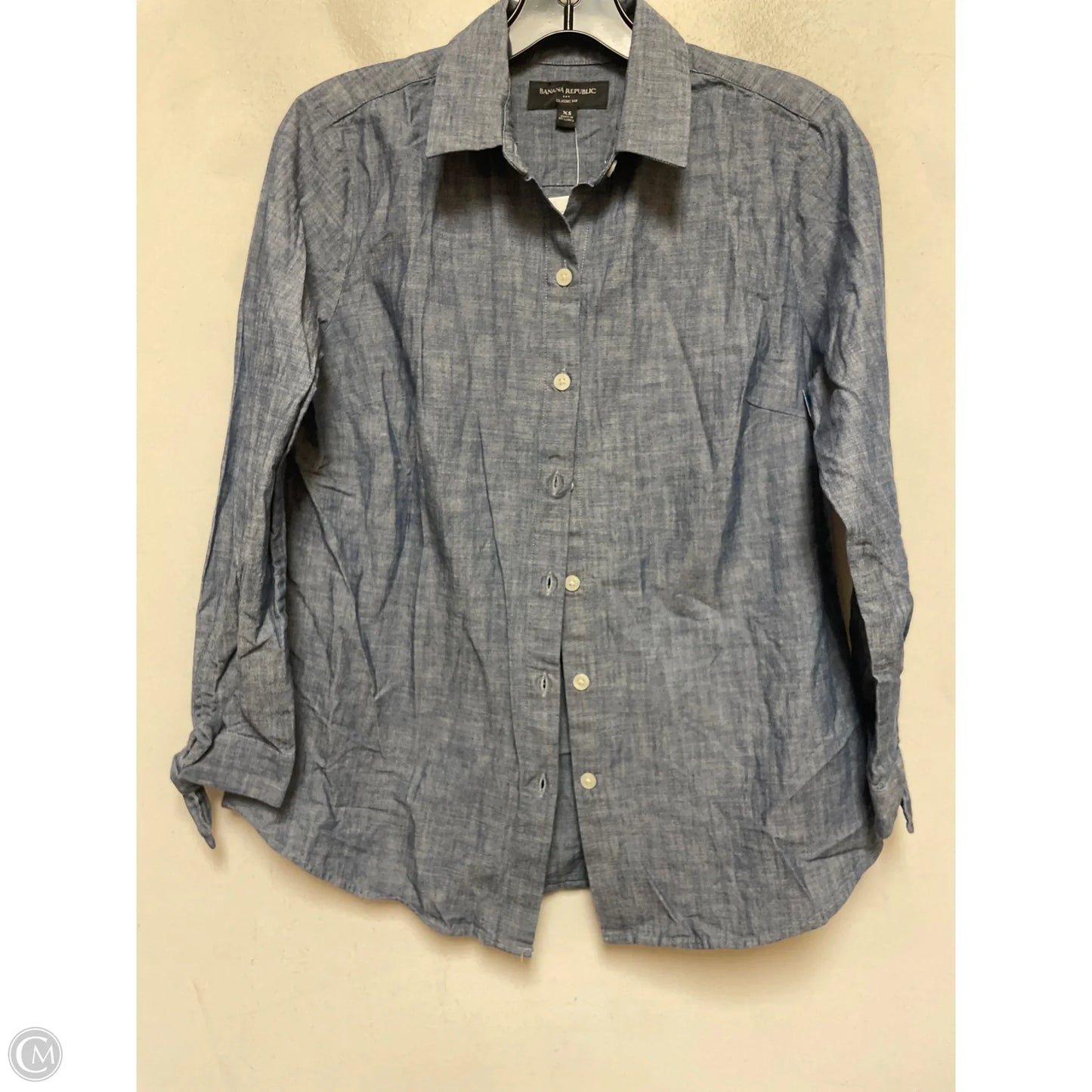 Top Long Sleeve By Banana Republic In Blue, Size: Xs