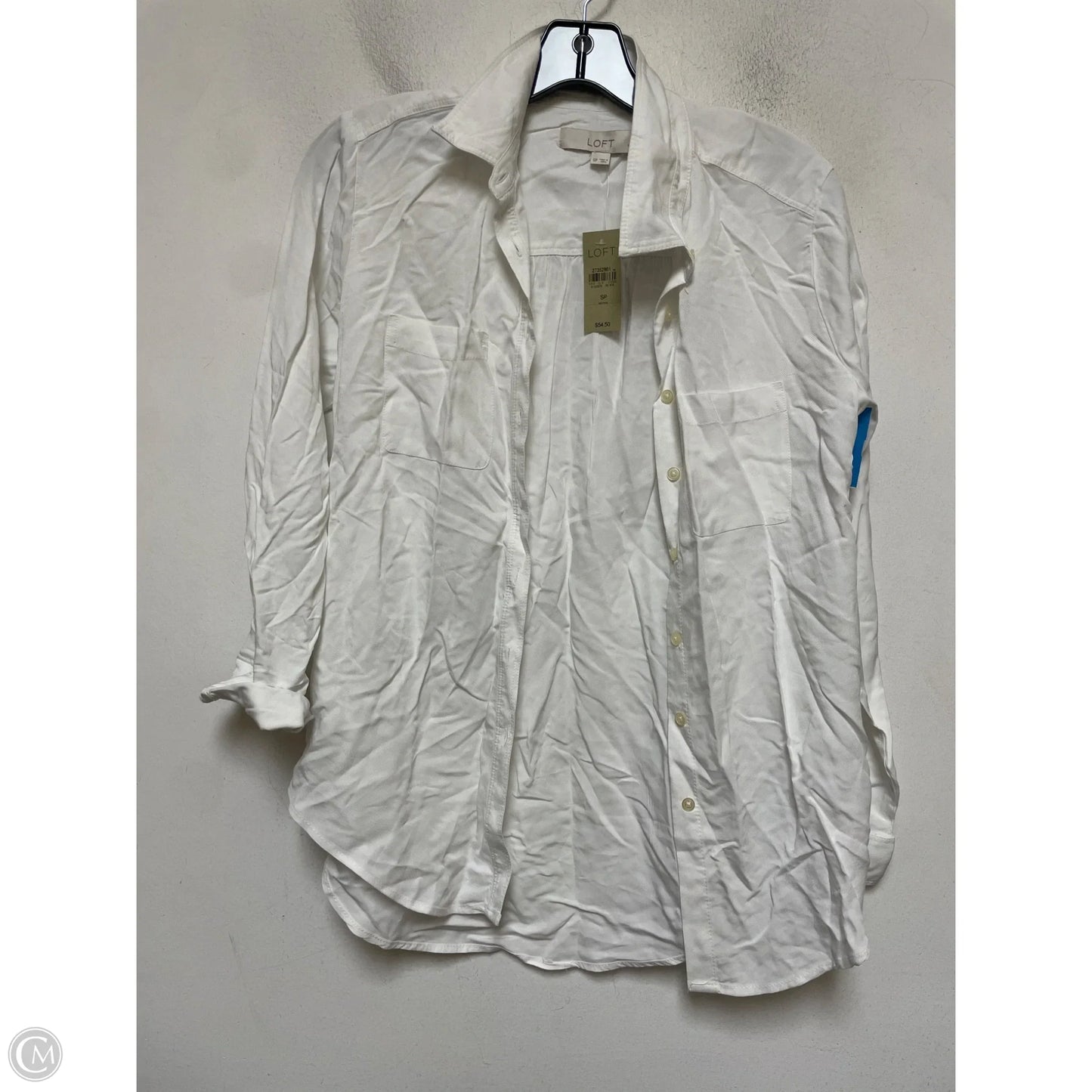 Top Long Sleeve By Loft In White, Size: S