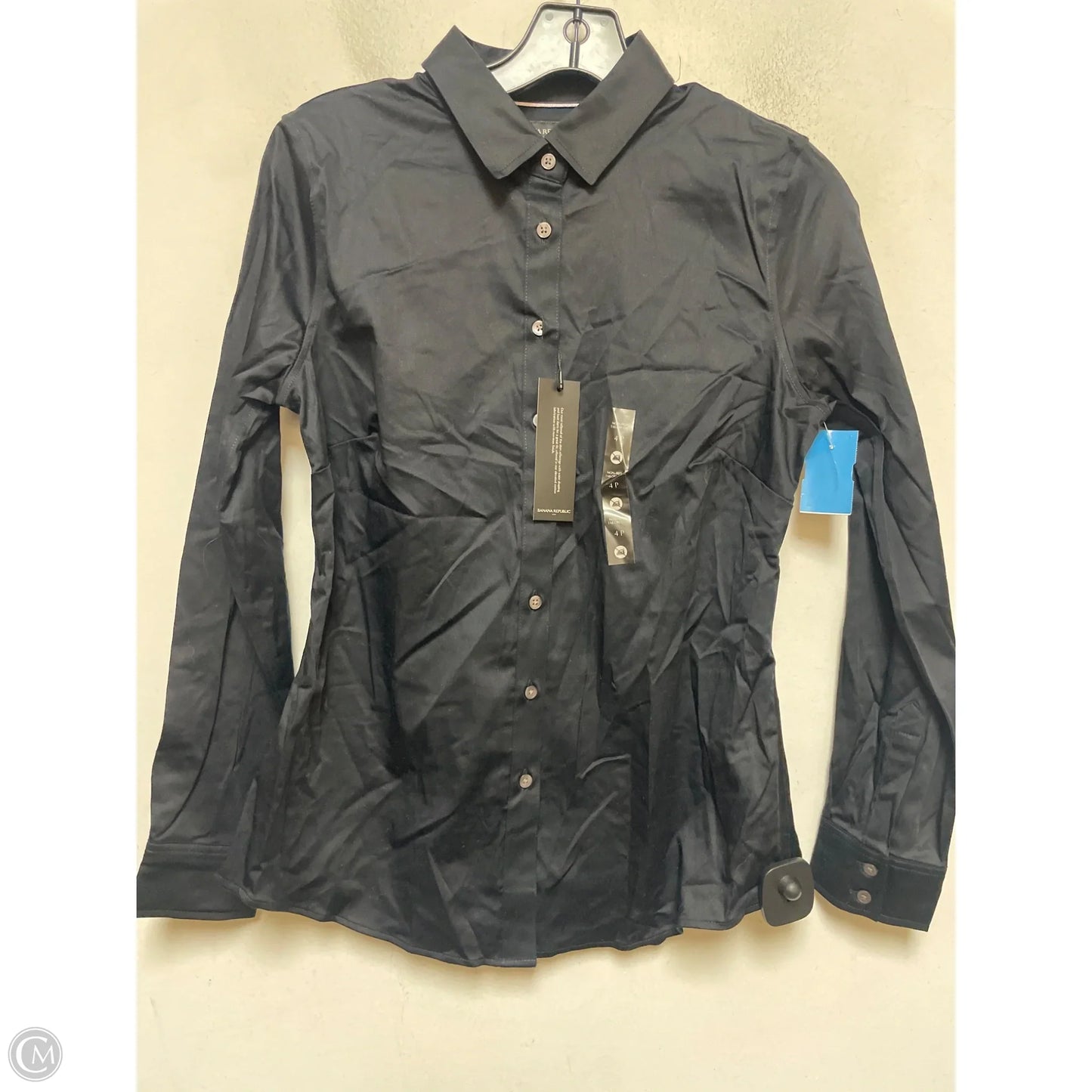 Top Long Sleeve By Banana Republic In Black, Size: S