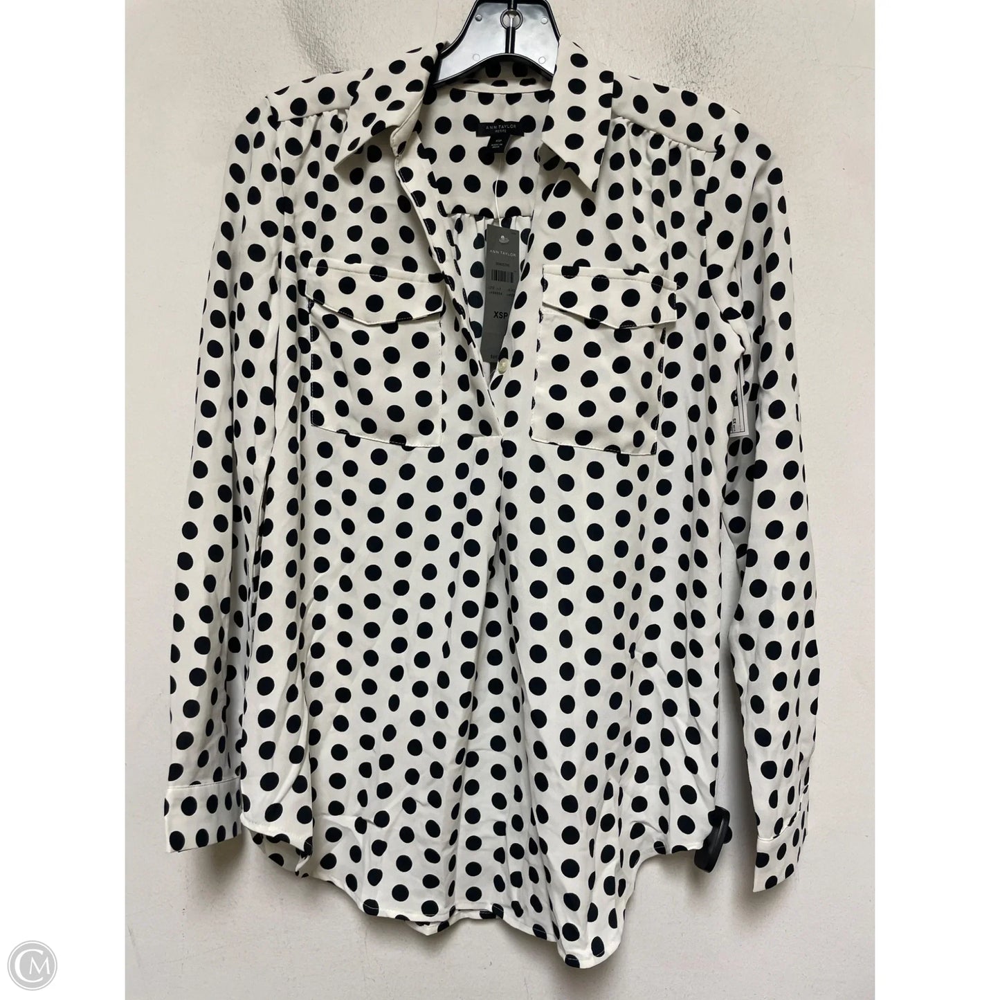 Top Long Sleeve By Ann Taylor In Polkadot Pattern, Size: Xs