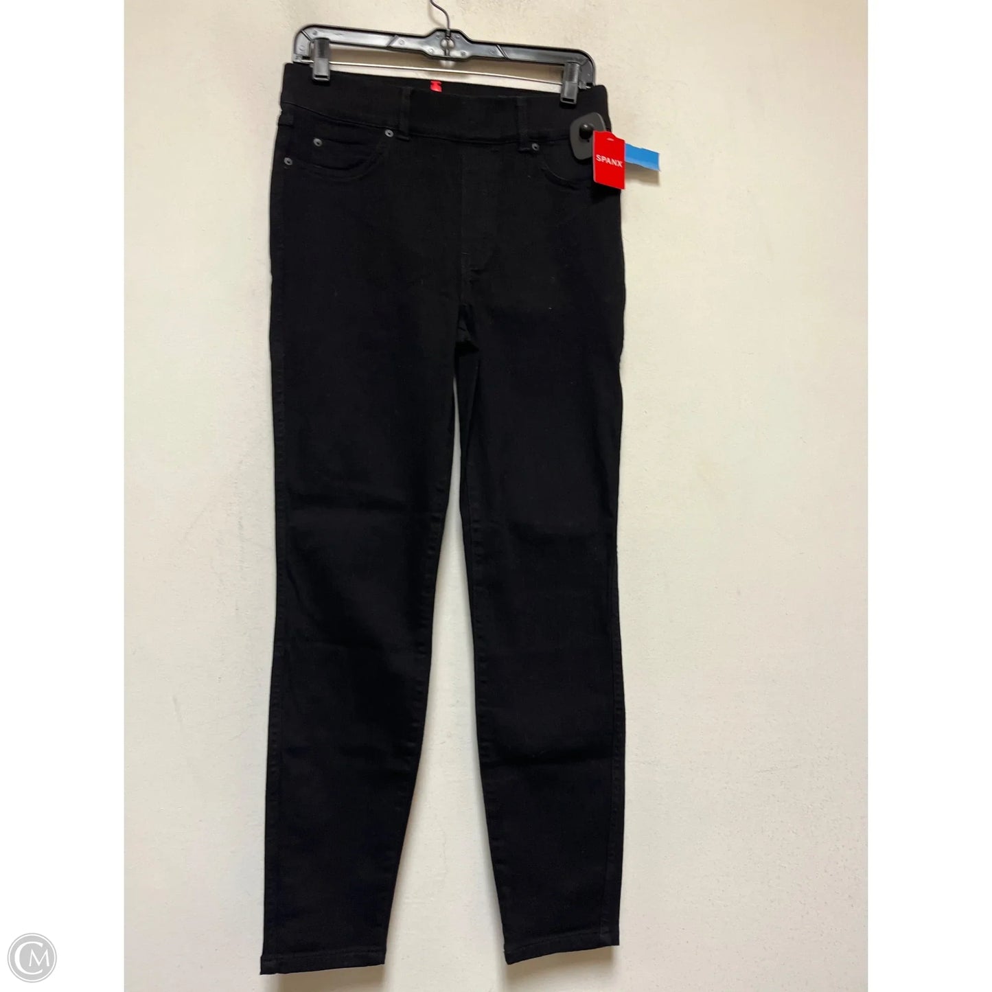 Jeans Skinny By Spanx In Black Denim, Size: 8