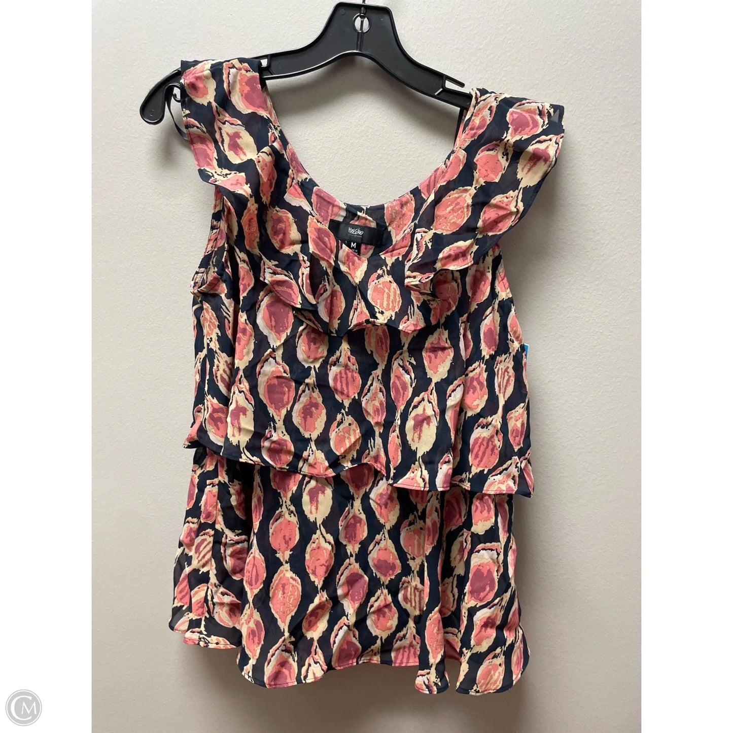 Top Sleeveless By Mossimo In Black & Pink, Size: M