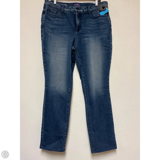 Jeans Straight By Not Your Daughters Jeans In Blue Denim, Size: 14