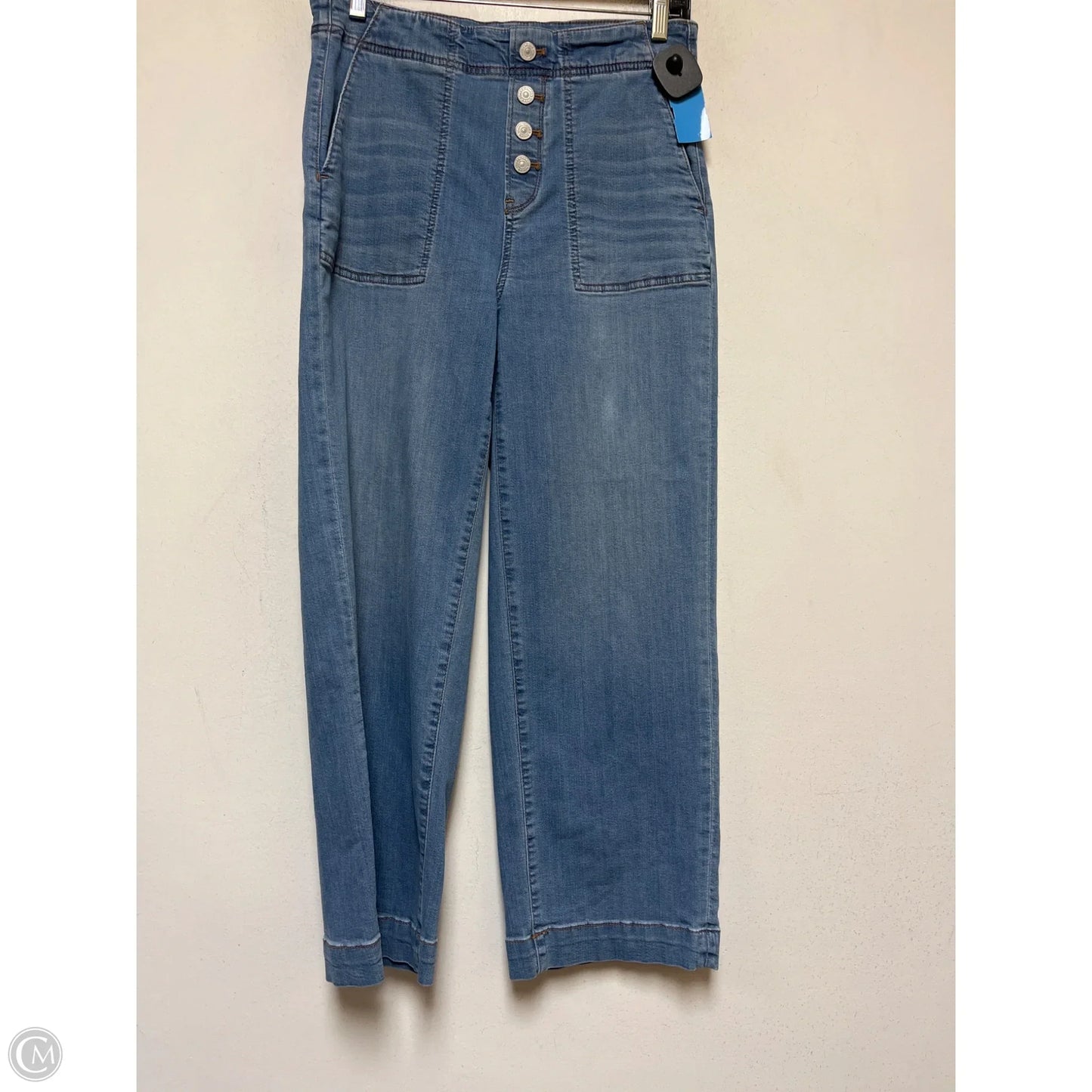 Jeans Wide Leg By Chicos In Blue Denim, Size: 4