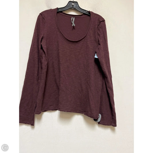 Top Long Sleeve By Anthropologie In Brown, Size: M