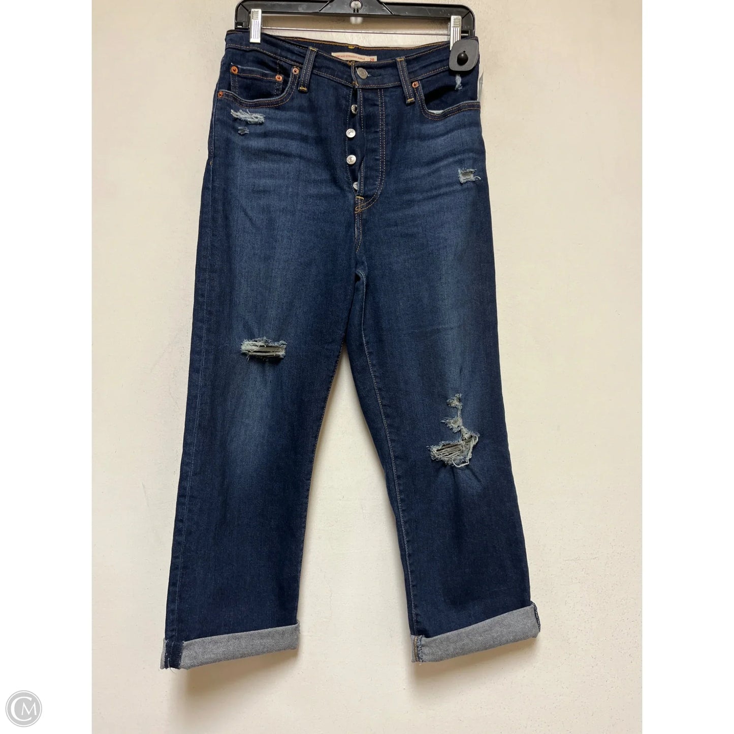 Jeans Straight By Levis In Blue Denim, Size: 6