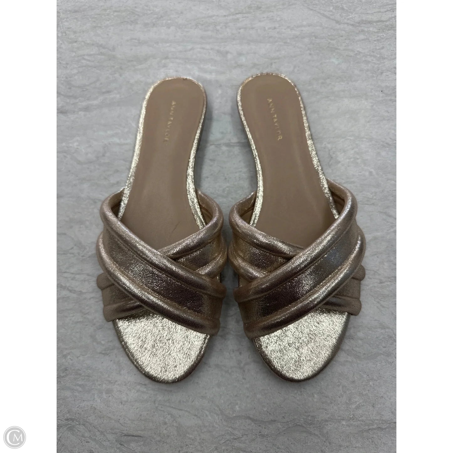 Sandals Flats By Ann Taylor In Gold, Size: 6.5