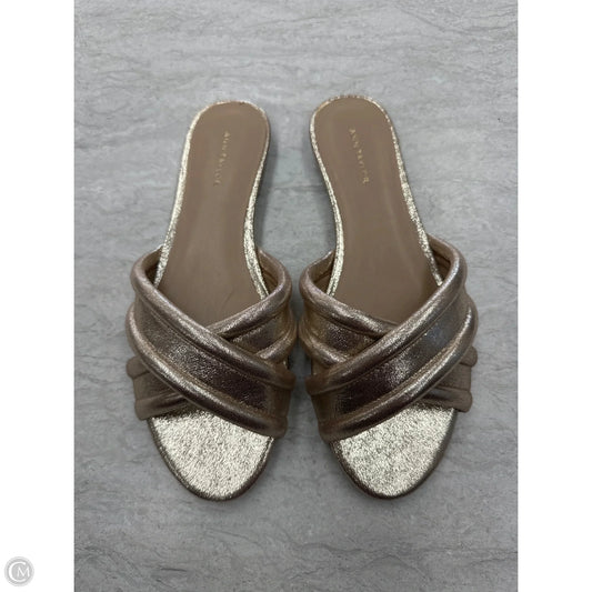 Sandals Flats By Ann Taylor In Gold, Size: 6.5
