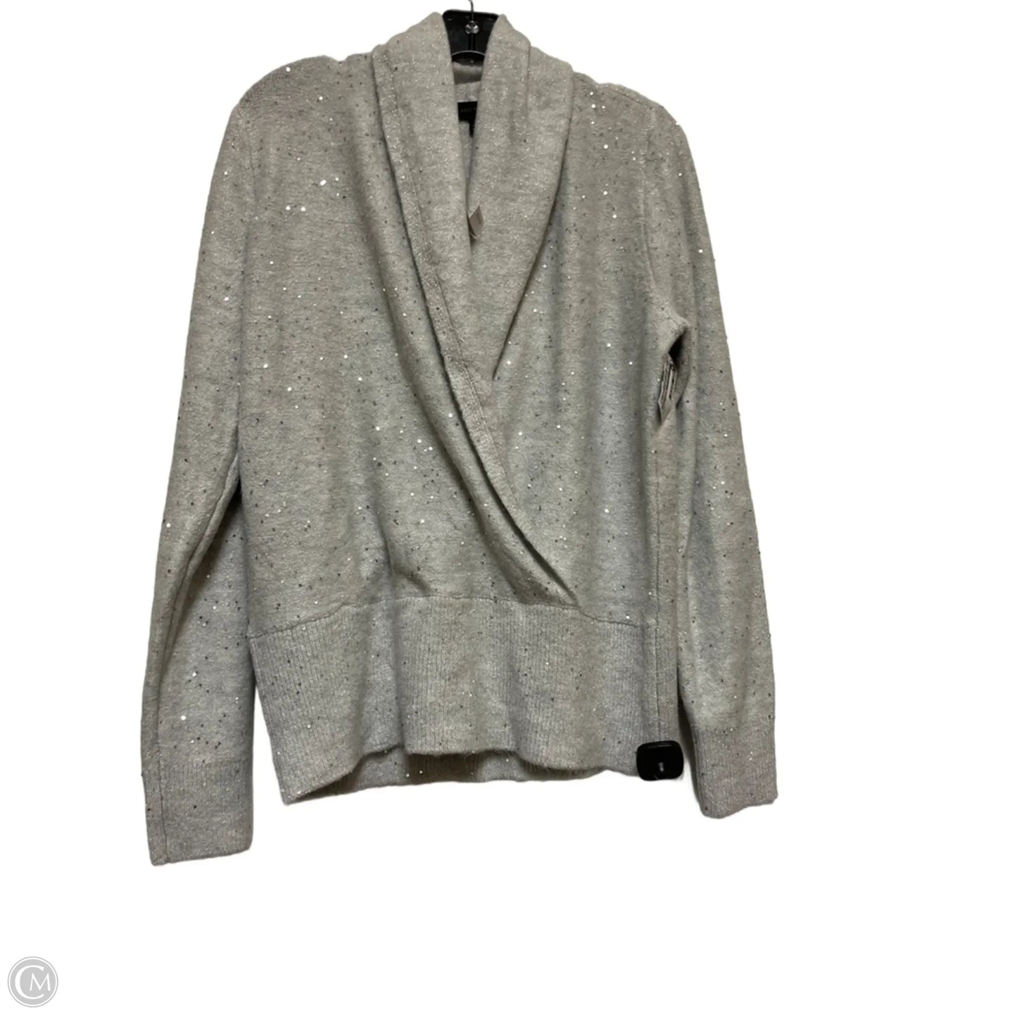 Sweater By Ann Taylor In Grey, Size: L